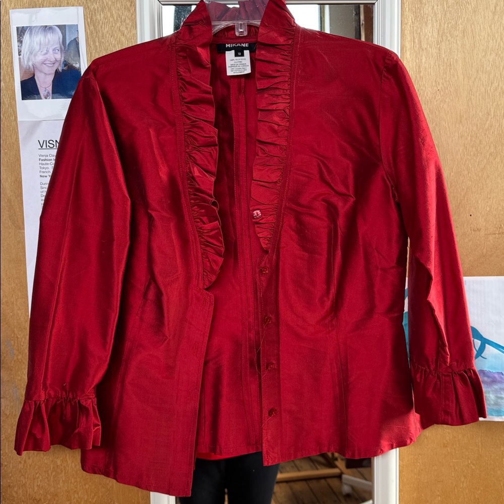 Red Silk Top